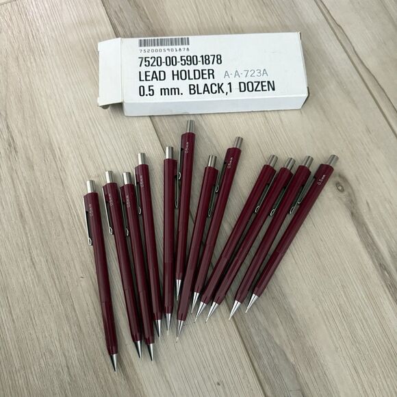 Vintage Skilcraft Mechanical Pencil Lot of 12 burgundy red 0.5 NEW Never Used - Picture 1 of 5